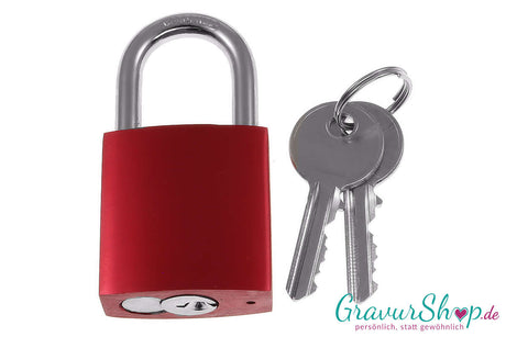 Liebesschloss Nr. 05 mit Gravur - rot Bild 2