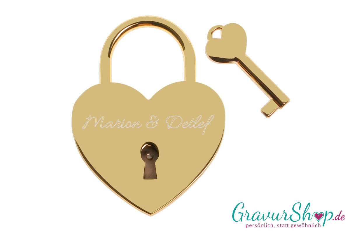 Herz Liebesschloss Nr. 07 gold Muster 2