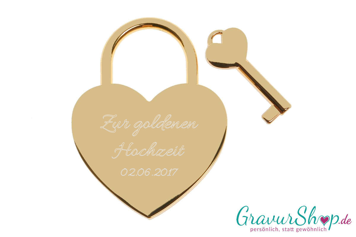 Herz Liebesschloss Nr. 07 gold Muster 3