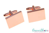 Rechteckige Manschettenknöpfe rosegold mit Gravur
