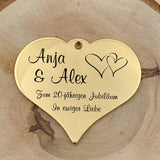 Wedding Sign Brass | Personalized with Name, Date or Text | Heart