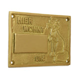 Messingschild 43 mit Katze