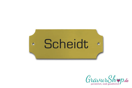 Messingschild Nr. 26 mit Gravur