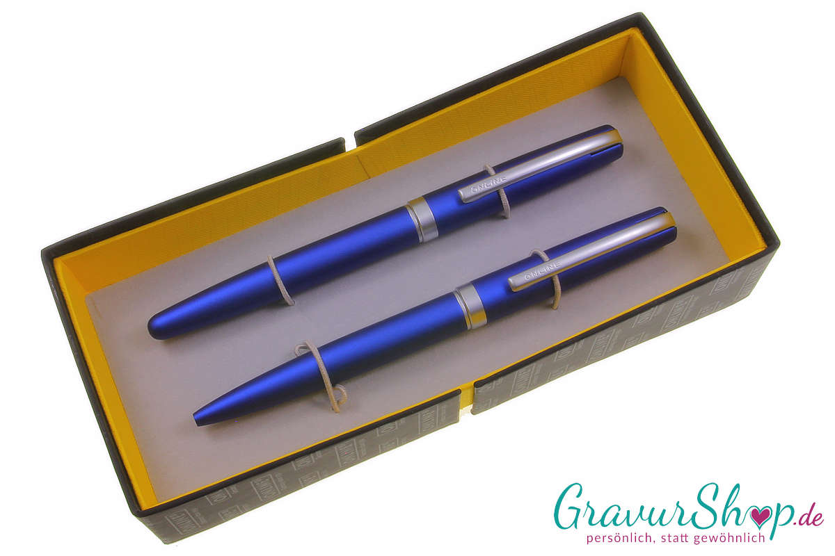 Online Eleganza Blau Schreibset mit Etui