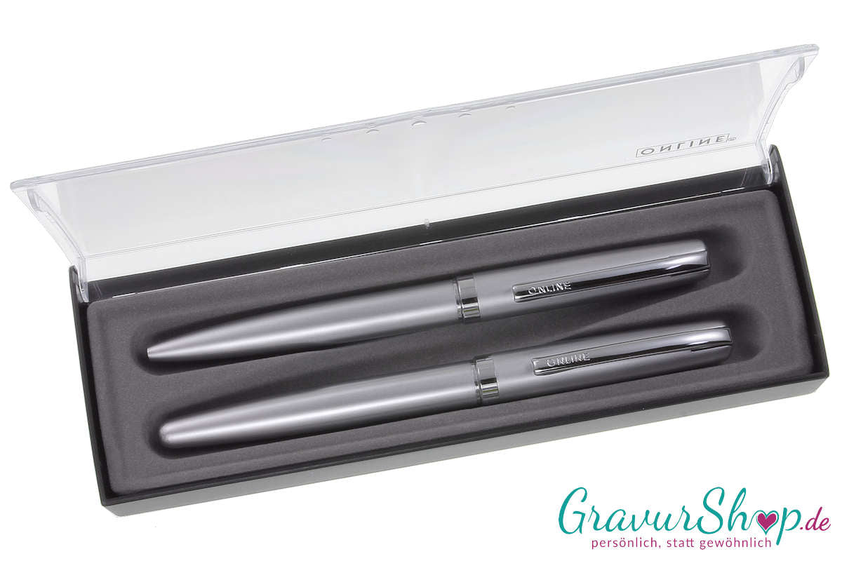 Online Eleganza Schreibset Silber mit Etui