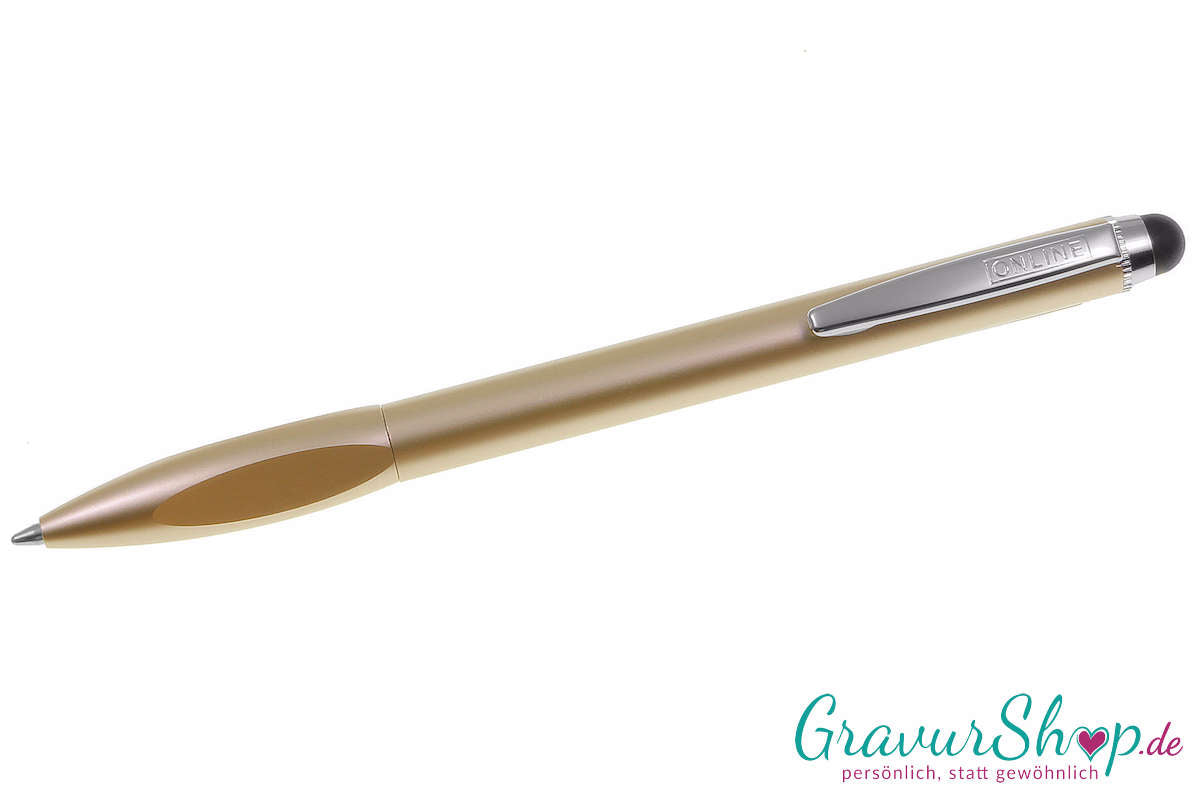 Online Kugelschreiber Best Ager champagne mit persönlicher Gravur