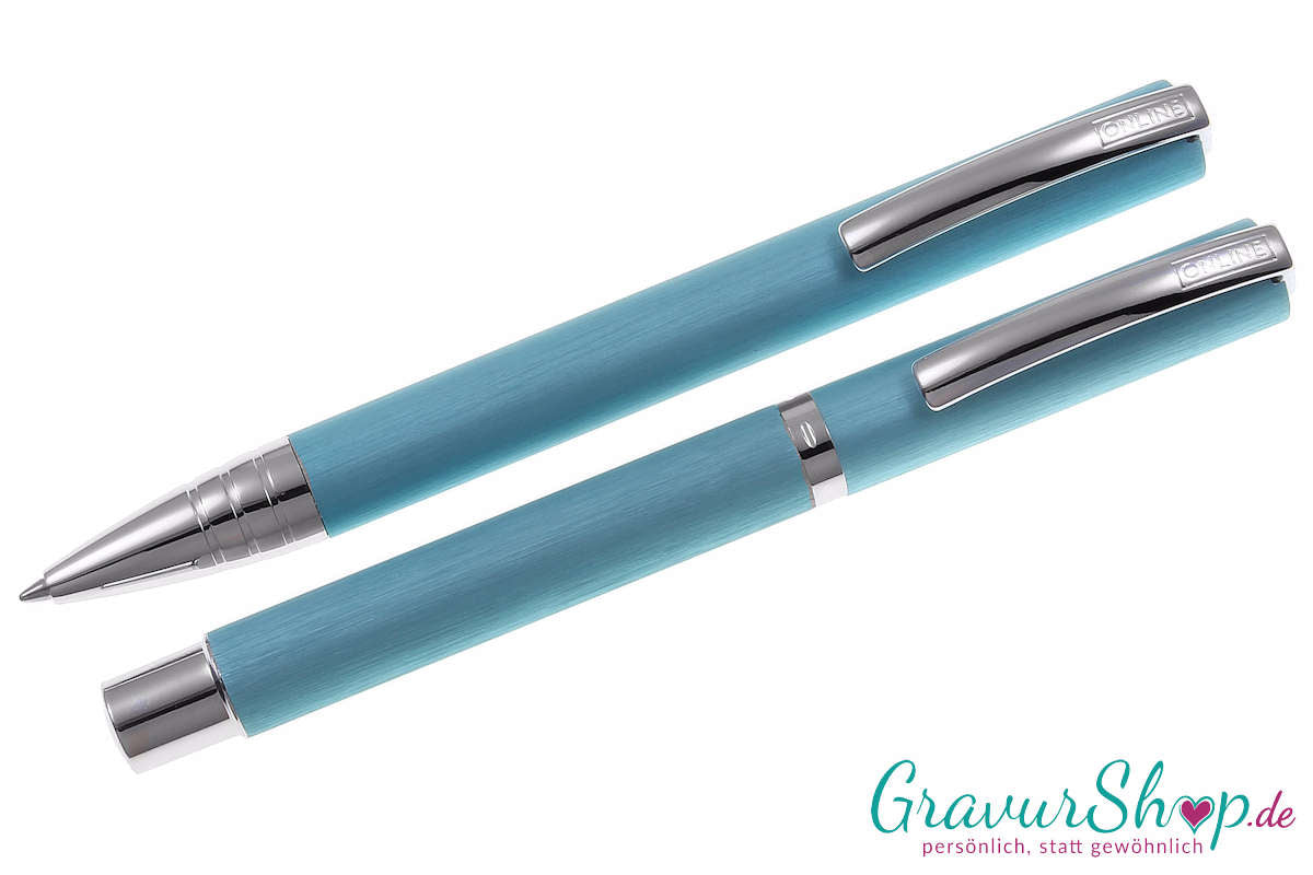 Online Vision Classic Schreibset türkis mit Lasergravur