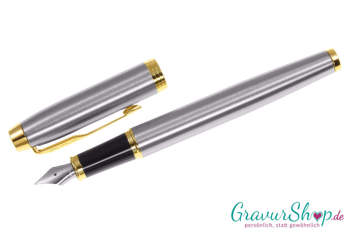 IM Parker Schreibset Füller Brushed Metall mit Gravur