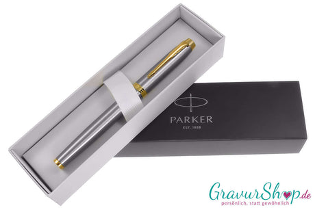 IM Parker Schreibset Kuli + Füller Brushed Metall mit Etui