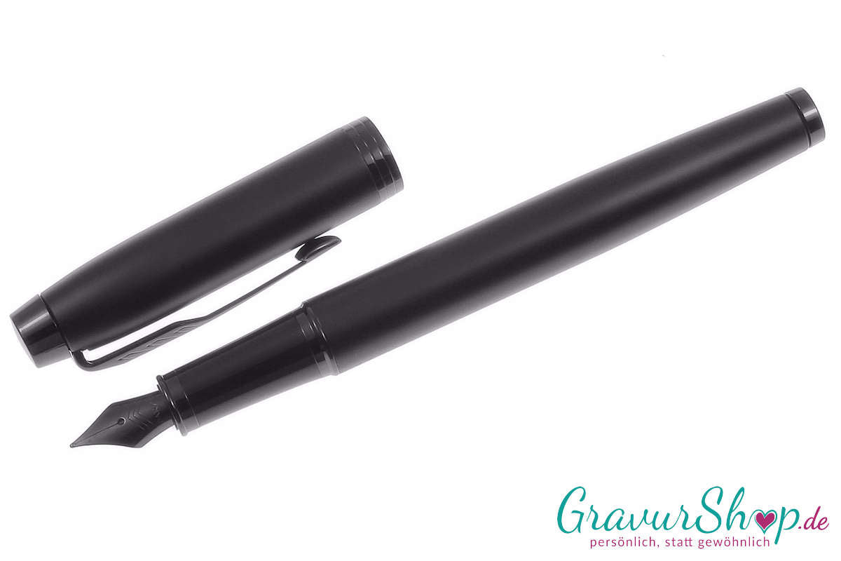Parker IM Schreibset Chromatique Schwarz mit Gravur Füller