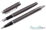 Parker IM Schreibset Kuli + Füller Dark Espresso mit Gravur geöffnet