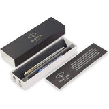 Personalisierter Parker Jotter Füller Edelstahl Gold in Geschenkbox