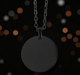 Personalisierte Kette mit Foto | Edelstahl schwarz Coin Rund | Inkl. Kette