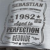 Flachmann zum Geburtstag | Aged to Perfection mit Name + Geburtsjahr | kostenlose Gravur