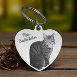 Personalized Keychain with Photo Engraving | Your Favorite Picture Engraved | HEART