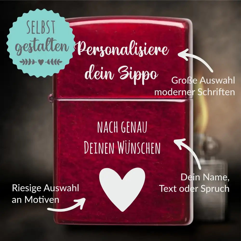 Zippo mit Gravur - Candy Apple Red