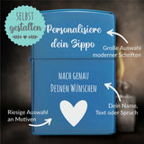 Original Zippo® High Polish Blue | Feuerzeug mit Gravur | Personalisiertes Sturmfeuerzeug