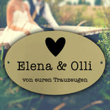 Hochzeitsschild Messing | Personalisiert mit Name, Datum oder Text | Oval