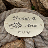 Hochzeitsschild Messing | Personalisiert mit Name, Datum oder Text | Oval