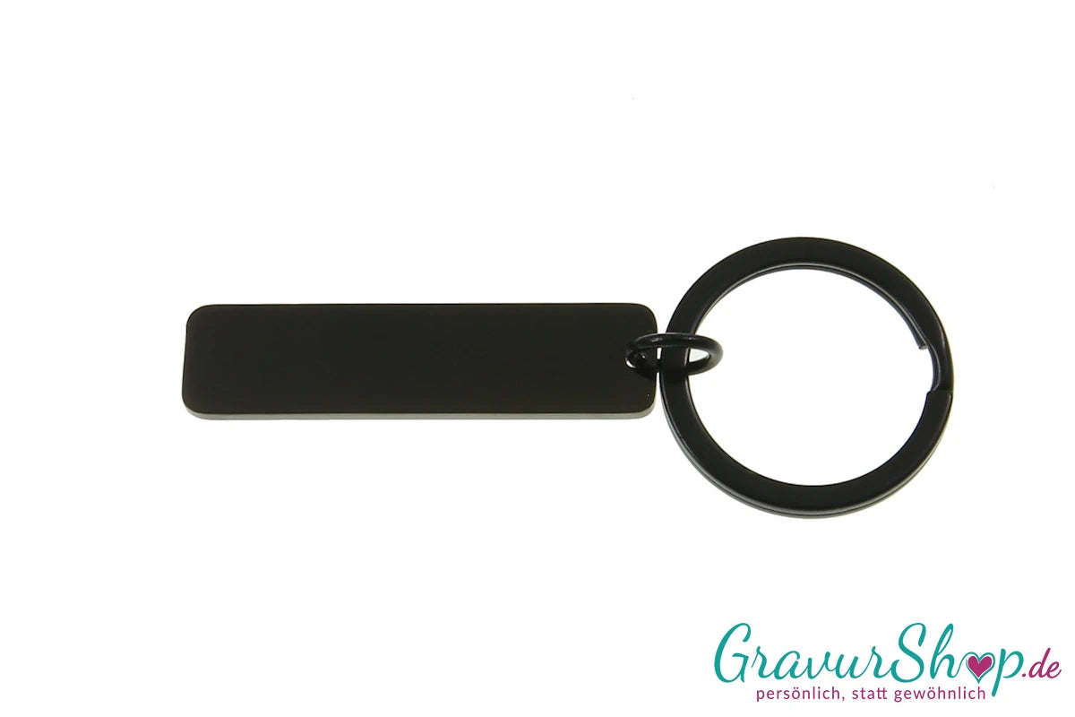Schlüsselanhänger Nr. 12 schwarz mit Gravur