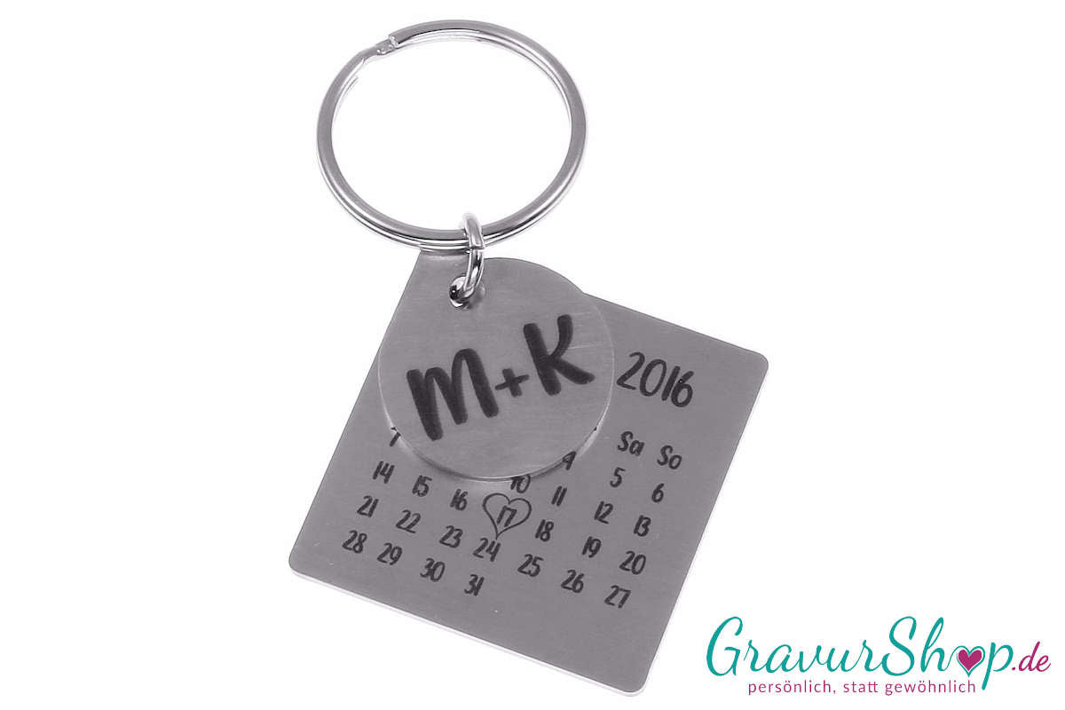Schlüsselanhänger 63 Kalender mit Gravur