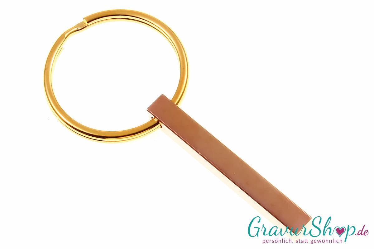 Säulen Schlüsselanhänger rosegold mit Gravur