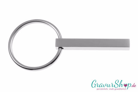 Edelstahl Säulen Schlüsselanhänger silber mit Gravur