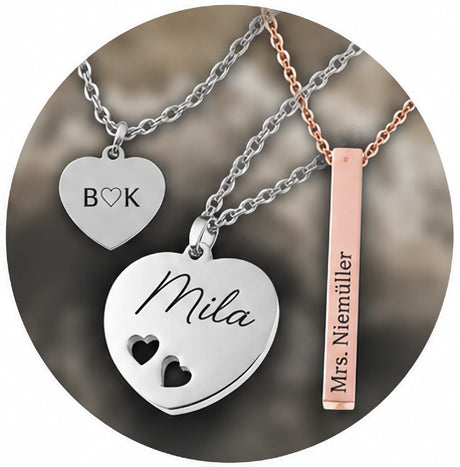 Schmuck Edelstahl Kettananhänger graviert -  GravurShop