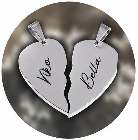 Schmuck Edelstahl Partner-Kettananhänger graviert -  GravurShop
