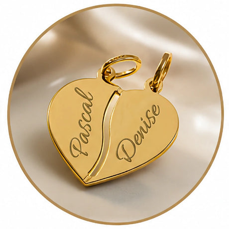Schmuck Gold Partneranhänger graviert -  GravurShop