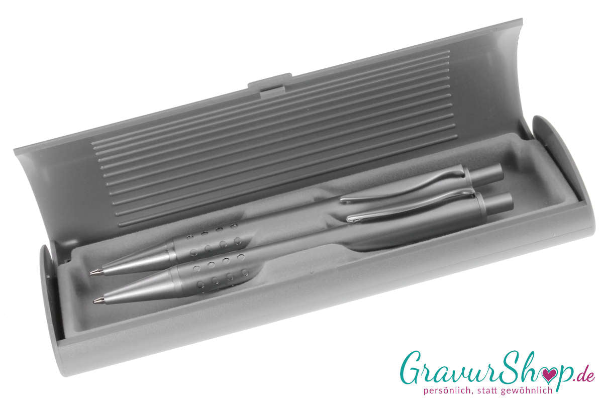 Schreibset 17 Silber mit Gravur im Etui