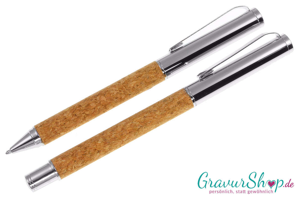 Schreibset 08 mit Gravur Kork