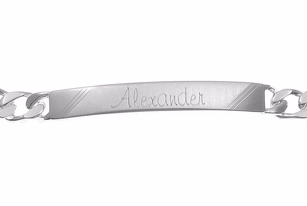 Elegantes 925er Silberarmband 20 und 21cm Mustergravur