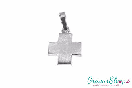 925/000 Silber Kreuz gebürstet mit Gravur