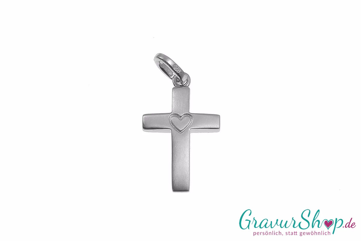 925/000 Silber Kreuz 09 mit Herz