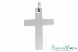 925er Silber Kreuz matt 14 mit Gravur