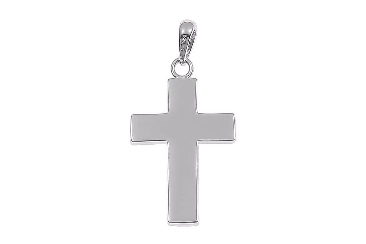 925er Silber Kreuz poliert 03 Rückseite