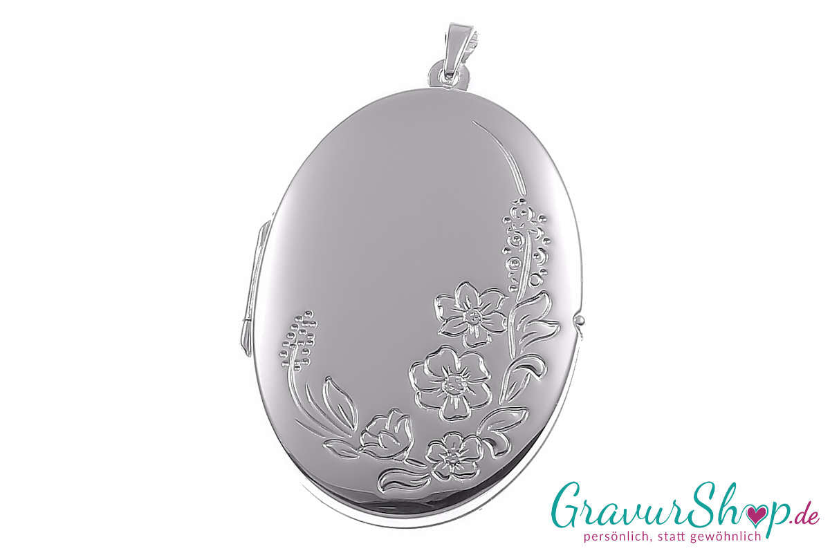 Silber Medaillon mit Gravur 16