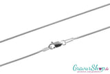 925 rodiniert Silber Schlangenkette 1,2 mm