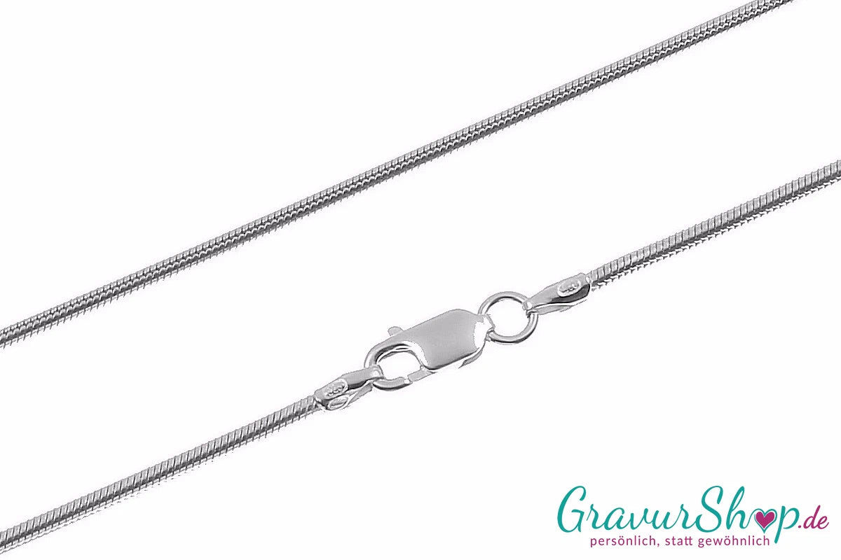 925 rodiniert Silber Schlangenkette 1,6 mm