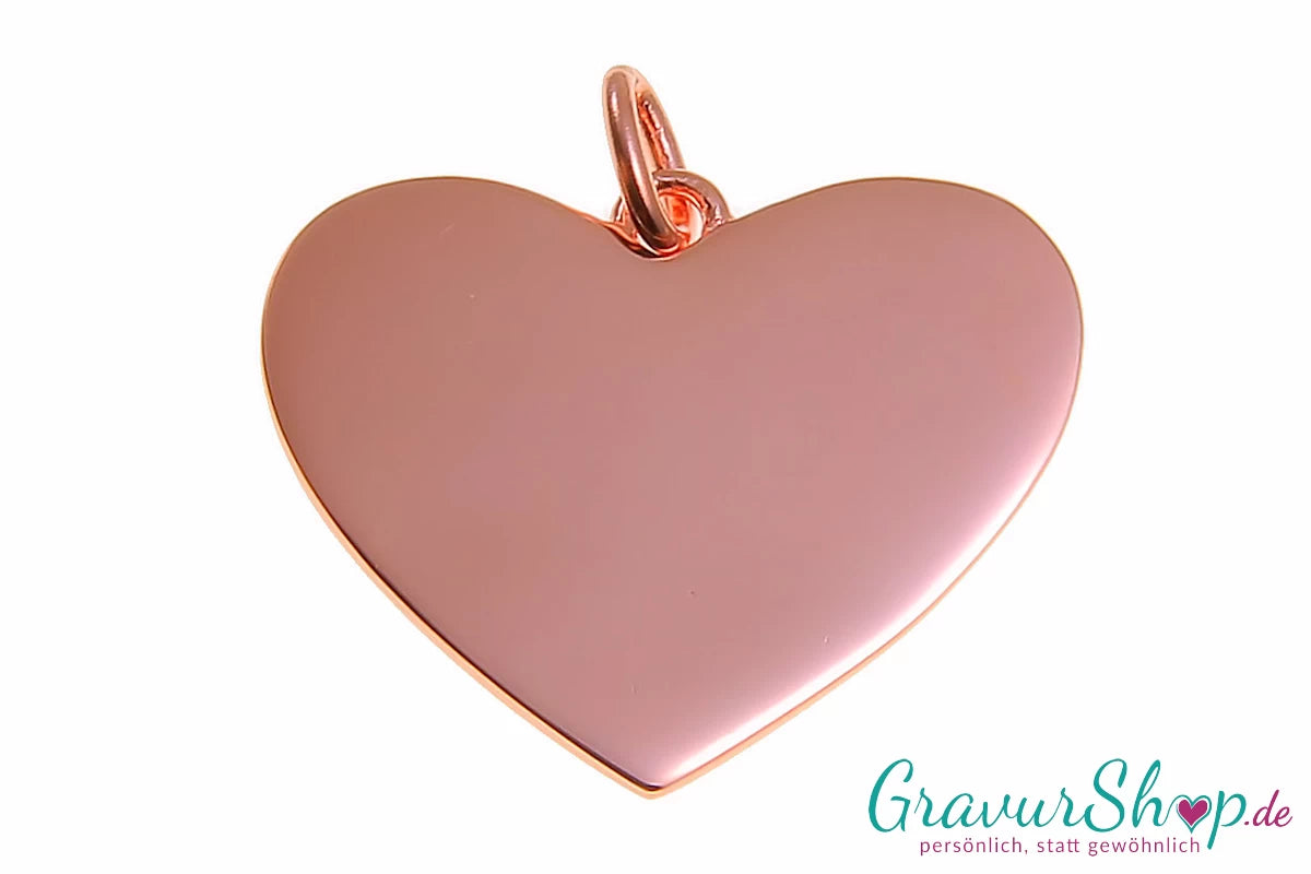 925er Herz Anhänger rosegold 01 inkl. Gravur
