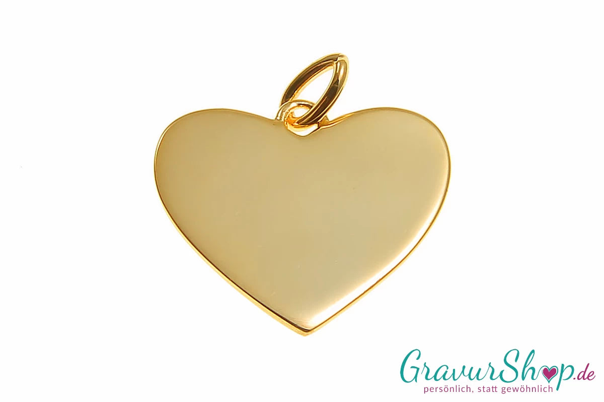 925er Silberanhänger Herz gold 20 mm inkl. Gravur