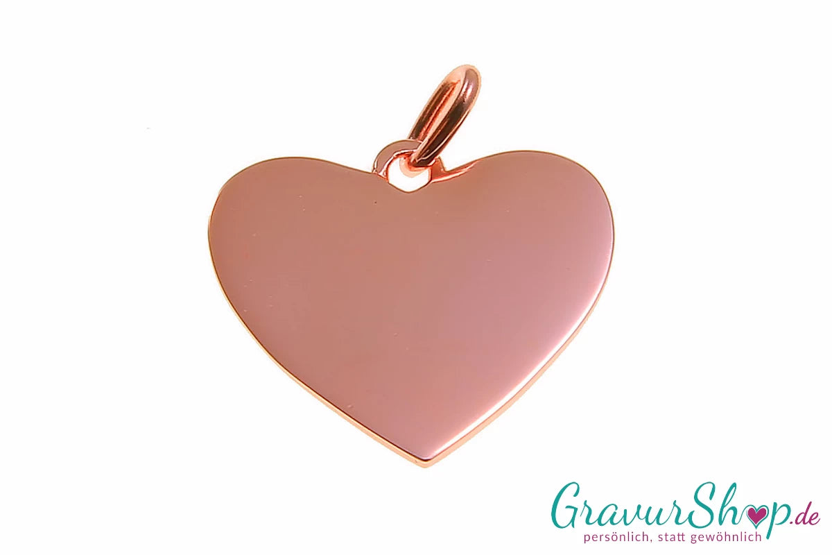 925er Silberanhänger Herz rosegold 05 inkl. Gravur