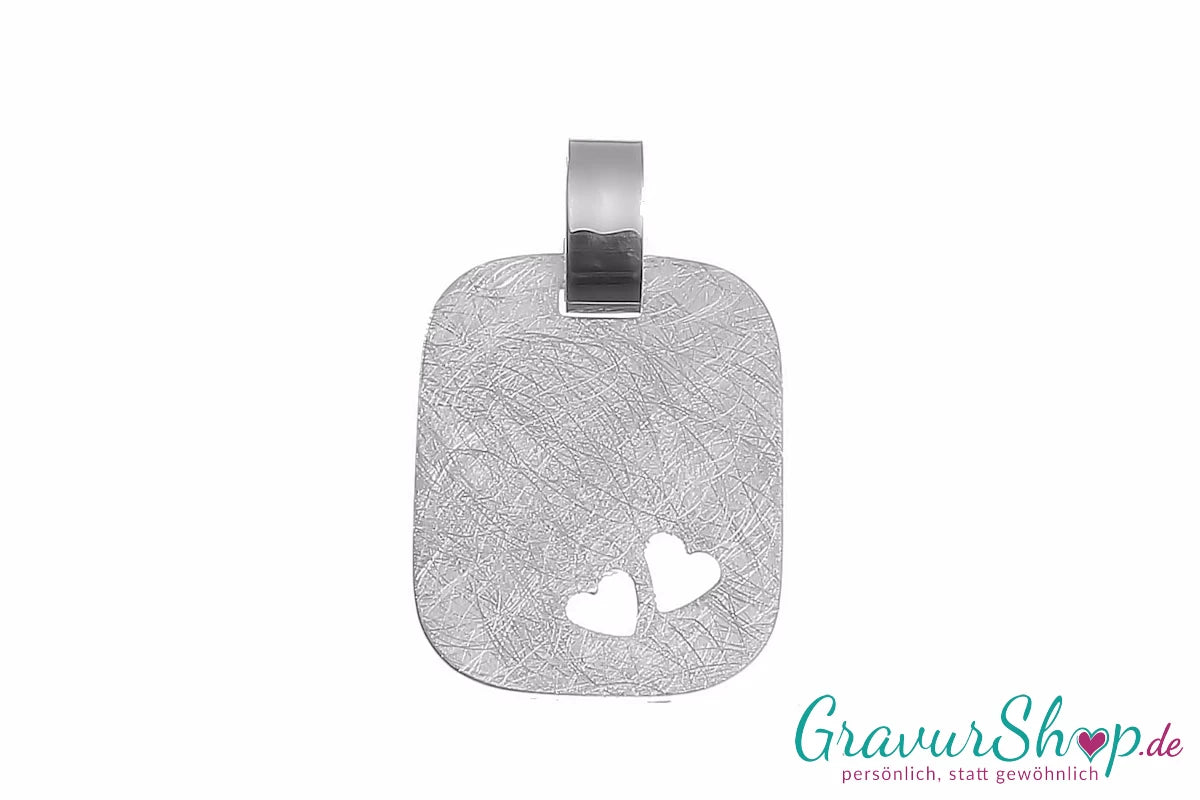 925/000 Sterling Silberanhänger kratzgebürstet mit persönlicher Gravur