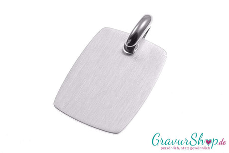 Exklusiver rechteckiger 925er Sterling Silberanhänger mit Gravur