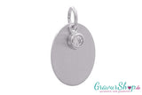 Ovaler 925er Sterling Silberanhänger mit Zirkonia inkl. Gravur