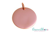 925er Silber Anhänger Scheibe rosegold 20 mm inkl. Gravur