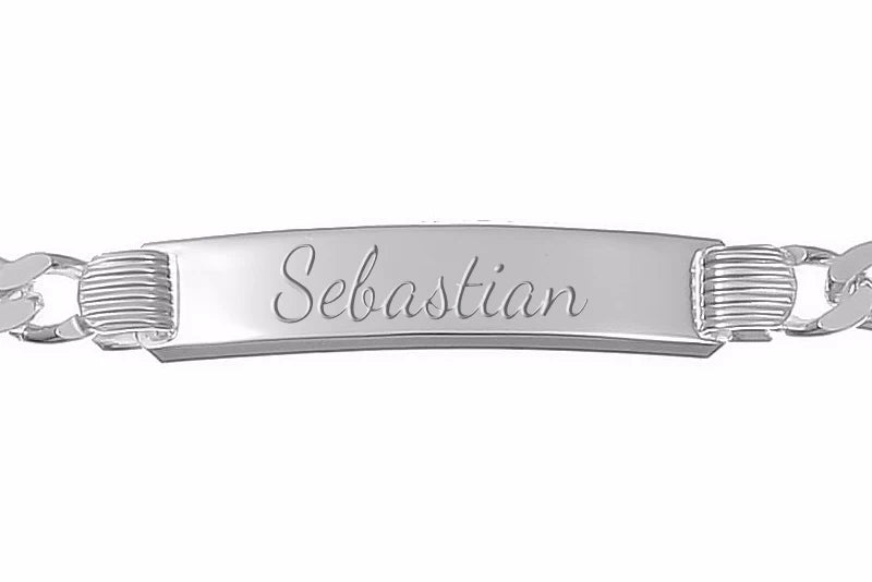 Personalisiertes Silberarmband 20 cm Muster