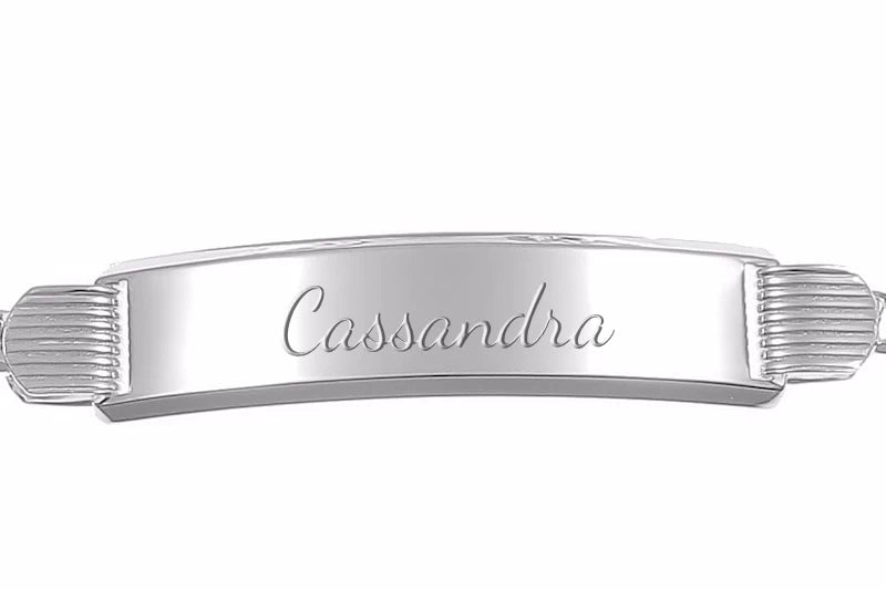 Herren Silberarmband 21 cm Mustergravur