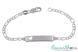 925er Armband 14-16cm mit Herzchen personalisierbar